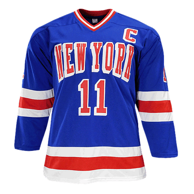 Mark Messier Signed New York Blue Hockey Jersey (JSA)
