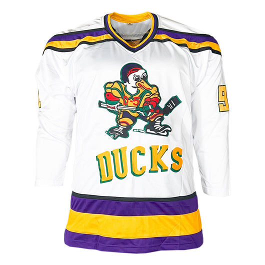 The Mighty Ducks Signed Six Signature White Hockey Jersey (Beckett)