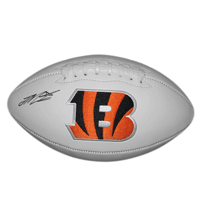 Joe Mixon Signed Cincinnati Bengals Official NFL Team Logo White Football (JSA)