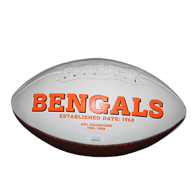 Joe Mixon Signed Cincinnati Bengals Official NFL Team Logo White Football (JSA)