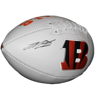 Joe Mixon Signed Cincinnati Bengals Official NFL Team Logo White Football (JSA)