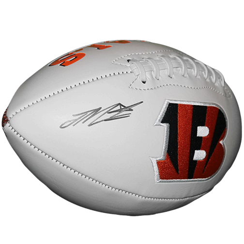 Joe Mixon Signed Cincinnati Bengals Official NFL Team Logo White Football (JSA)