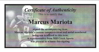 Marcus Mariota Autographed 8x10 Photo Oregon Ducks MM Holo Stock #96551