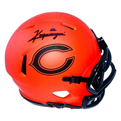Kyle Monangai Signed Chicago Bears Rave Mini Football Helmet (JSA)