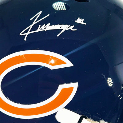 Kyle Monangai Signed Chicago Bears Speed Full-Size Replica Navy Football Helmet (JSA)