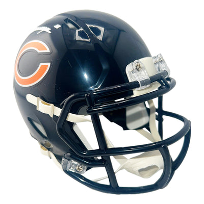 Kyle Monangai Signed Chicago Bears Speed Mini Navy Football Helmet (JSA)
