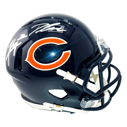 Kyle Monangai and D'Andre Swift Signed Chicago Bears Speed Mini Football Helmet (JSA)