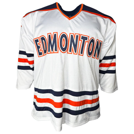 Andy Moog Signed Edmonton White Hockey Jersey (JSA)