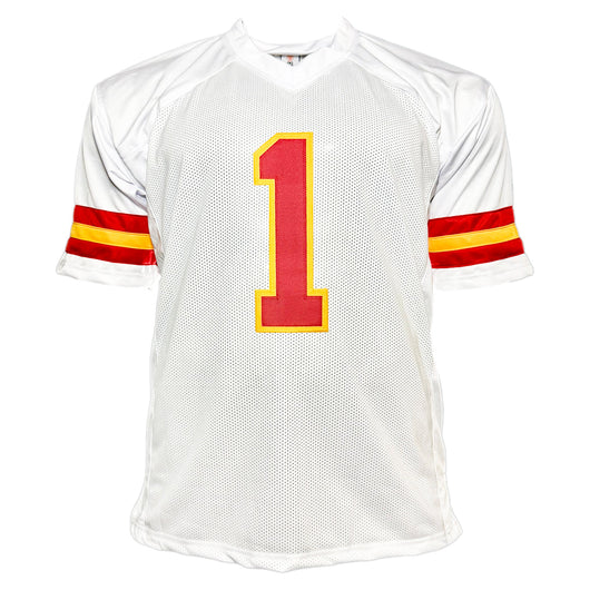 Warren Moon Signed HOF 06 Inscription Kansas City White Football Jersey (JSA)