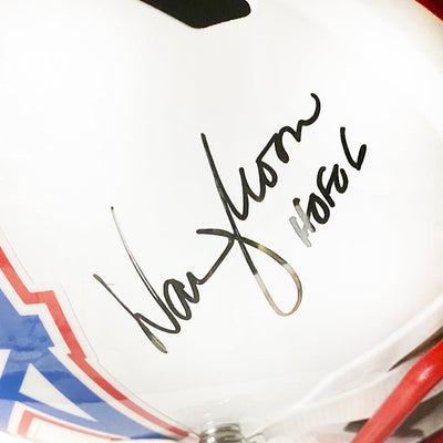 Warren Moon Signed HOF 06 Inscription Houston Oilers 81-98 Speed Full-Size Replica Football Helmet (JSA)