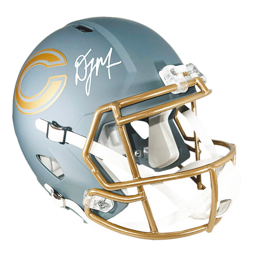DJ Moore Signed Chicago Bears Slate Alternate Speed Full-Size Replica Football Helmet (JSA)
