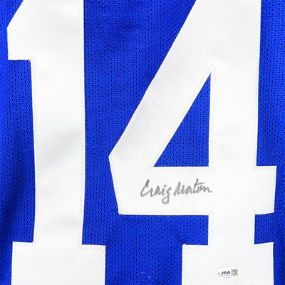Craig Morton Signed Dallas Pro Royal Blue Football Jersey (JSA)