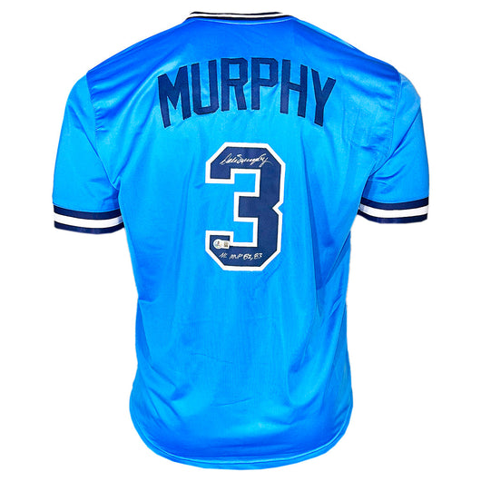 Dale Murphy Signed NL MVP 82, 83 Inscription Atlanta Blue Baseball Jersey (Becket)