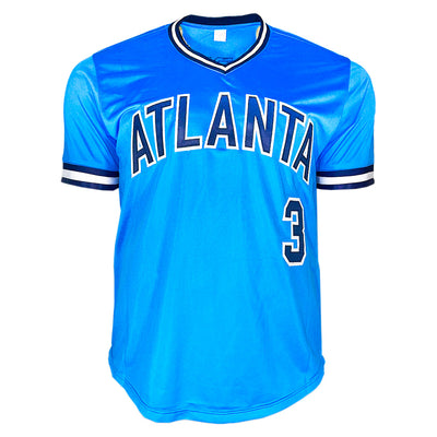 Dale Murphy Signed NL MVP 82, 83 Inscription Atlanta Blue Baseball Jersey (Becket)