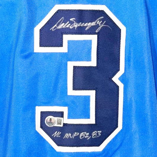 Dale Murphy Signed NL MVP 82, 83 Inscription Atlanta Blue Baseball Jersey (Becket)