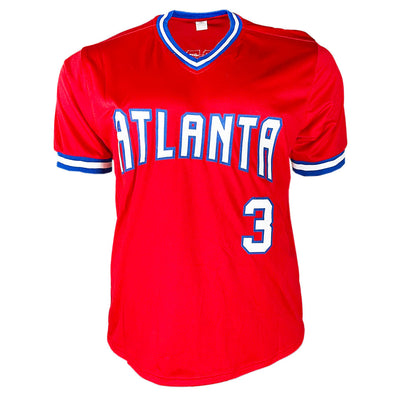 Dale Murphy Signed Blue Ink Atlanta Red Throwback Baseball Jersey (JSA)