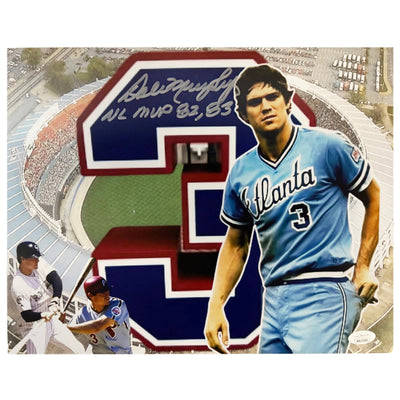 Dale Murphy Signed NL MVP 82,83 Inscription Atlanta Braves 11x14 Baseball Photo (JSA)