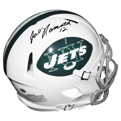 Joe Namath Signed And Inscribed Number 12 Inscription Helmet Authentic Jets Full Size Speed Helmet (JSA Witnessed)