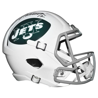 Joe Namath Signed And Inscribed Number 12 Inscription Helmet Jets Speed Rep Full-Size Helmet (JSA Witnessed)