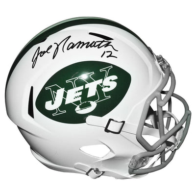 Joe Namath Signed And Inscribed Number 12 Inscription Helmet Jets Speed Rep Full-Size Helmet (JSA Witnessed)