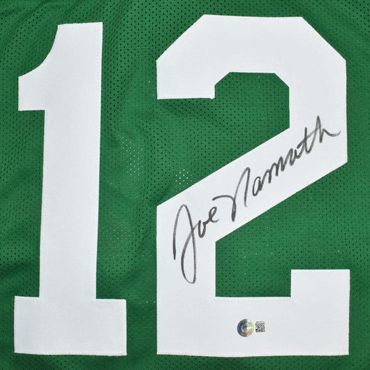Joe Namath Signed Jersey Jets Green Custom Jersey (BAS Witnessed)
