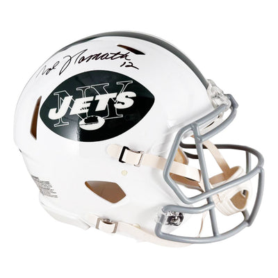 Joe Namath Signed Double Signature New York Jets Throwback 65-77 Authentic Speed Full-Size Football Helmet (JSA)