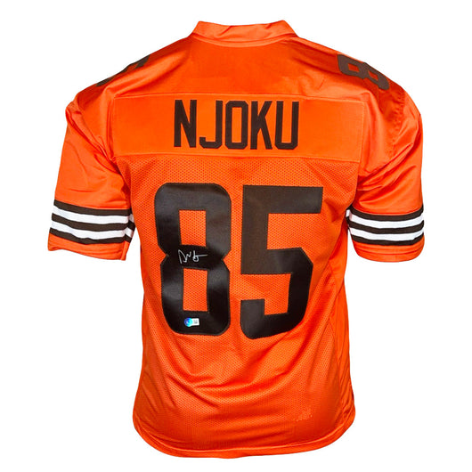David Njoku Signed Cleveland Inverted Orange Football Jersey (Beckett)