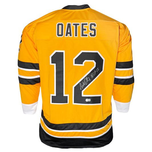 Adam Oates Signed Boston Yellow HOF 12 Hockey Jersey (Beckett)