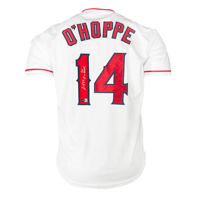 Logan O'Hoppe Signed Go Halos Inscription Los Angeles White Baseball Jersey (Beckett)
