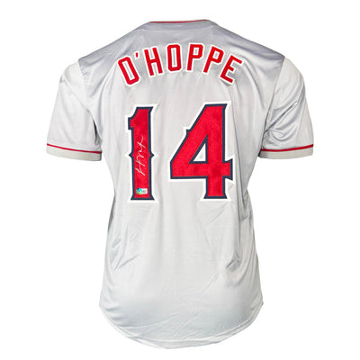 Logan O'Hoppe Signed Los Angeles Grey Baseball Jersey (Beckett)
