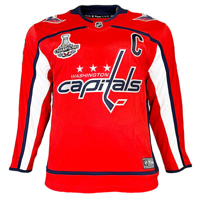 Alexander Ovechkin Signed Stanley Cup Patch Authentic Washington Capitals Red Medium Hockey Jersey (JSA)