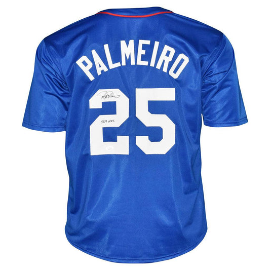 Rafael Palmeiro Signed 569 HRs Inscription Texas Royal Blue Baseball Jersey (JSA)