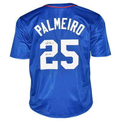 Rafael Palmeiro Signed 569 HRs Inscription Texas Royal Blue Baseball Jersey (JSA)