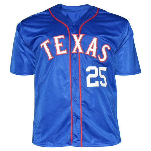 Rafael Palmeiro Signed 569 HRs Inscription Texas Royal Blue Baseball Jersey (JSA)