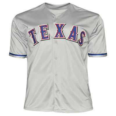 Rafael Palmeiro Signed 569 HRs Inscription Texas Grey Baseball Jersey (JSA)