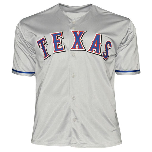 Rafael Palmeiro Signed 569 HRs Inscription Texas Grey Baseball Jersey (JSA)