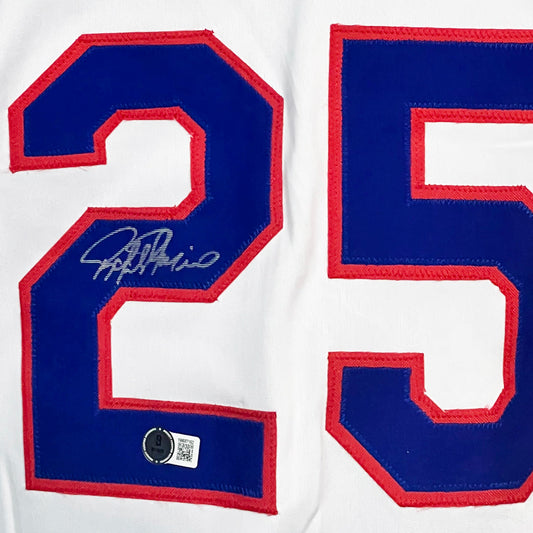 Rafael Palmeiro Signed Texas White Baseball Jersey (Beckett)