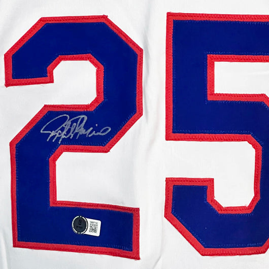 Rafael Palmeiro Signed Texas White Baseball Jersey (Beckett)