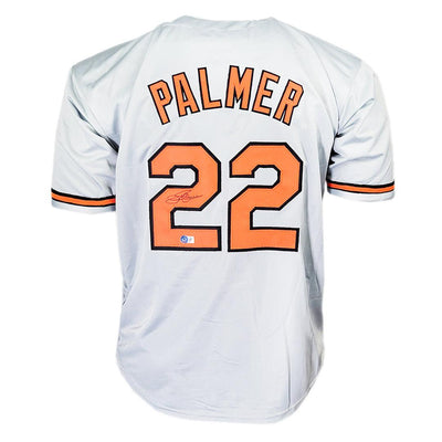 Jim Palmer Signed Baltimore Grey Baseball Jersey (Beckett)