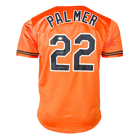 Jim Palmer Signed HOF 90 Baltimore Orange Button Up Baseball Jersey (JSA)