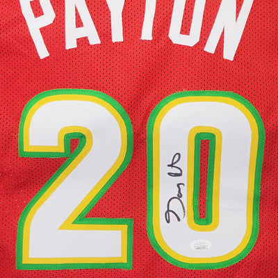 Gary Payton Signed Seattle Red Basketball Jersey (JSA)