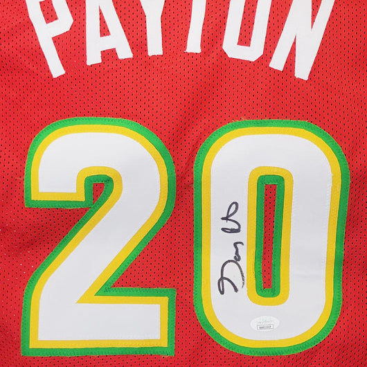 Gary Payton Signed Seattle Red Basketball Jersey (JSA)