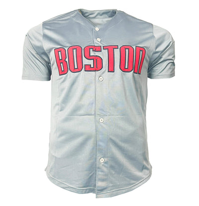 Steve Pearce Signed 2018 WS MVP Inscription Boston Grey Baseball Jersey (PSA)