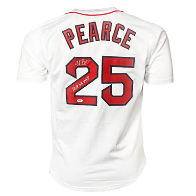 Steve Pearce Signed 2018 WS MVP Inscription Boston White Baseball Jersey (PSA)