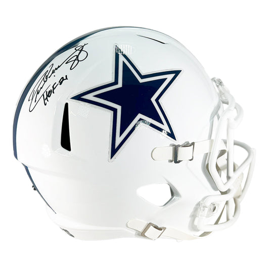 Drew Pearson Signed HOF 21 Inscription Dallas Cowboys Alt 2022 Speed Full-Size Replica Football Helmet (JSA)