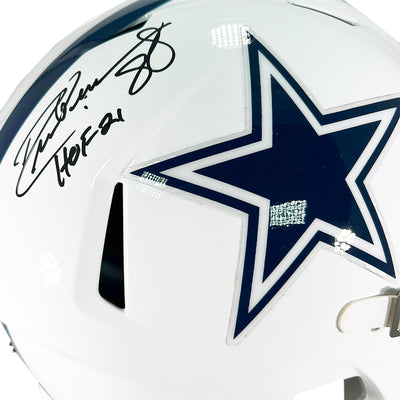 Drew Pearson Signed HOF 21 Inscription Dallas Cowboys Alt 2022 Speed Full-Size Replica Football Helmet (JSA)