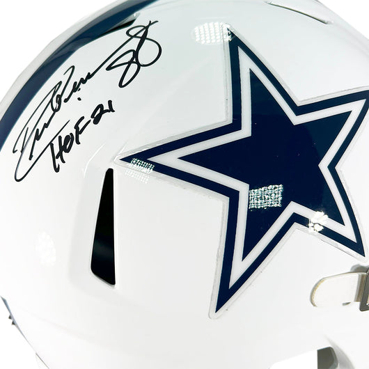 Drew Pearson Signed HOF 21 Inscription Dallas Cowboys Alt 2022 Speed Full-Size Replica Football Helmet (JSA)