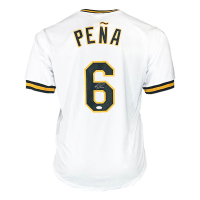 Tony Pena Signed Pittsburgh White Baseball Jersey (JSA)