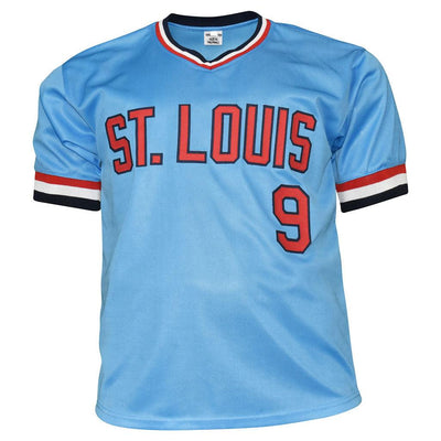Terry Pendleton Signed St Louis Blue Baseball Jersey (JSA)