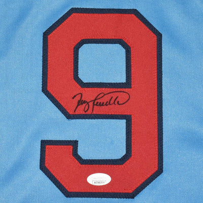 Terry Pendleton Signed St Louis Blue Baseball Jersey (JSA)